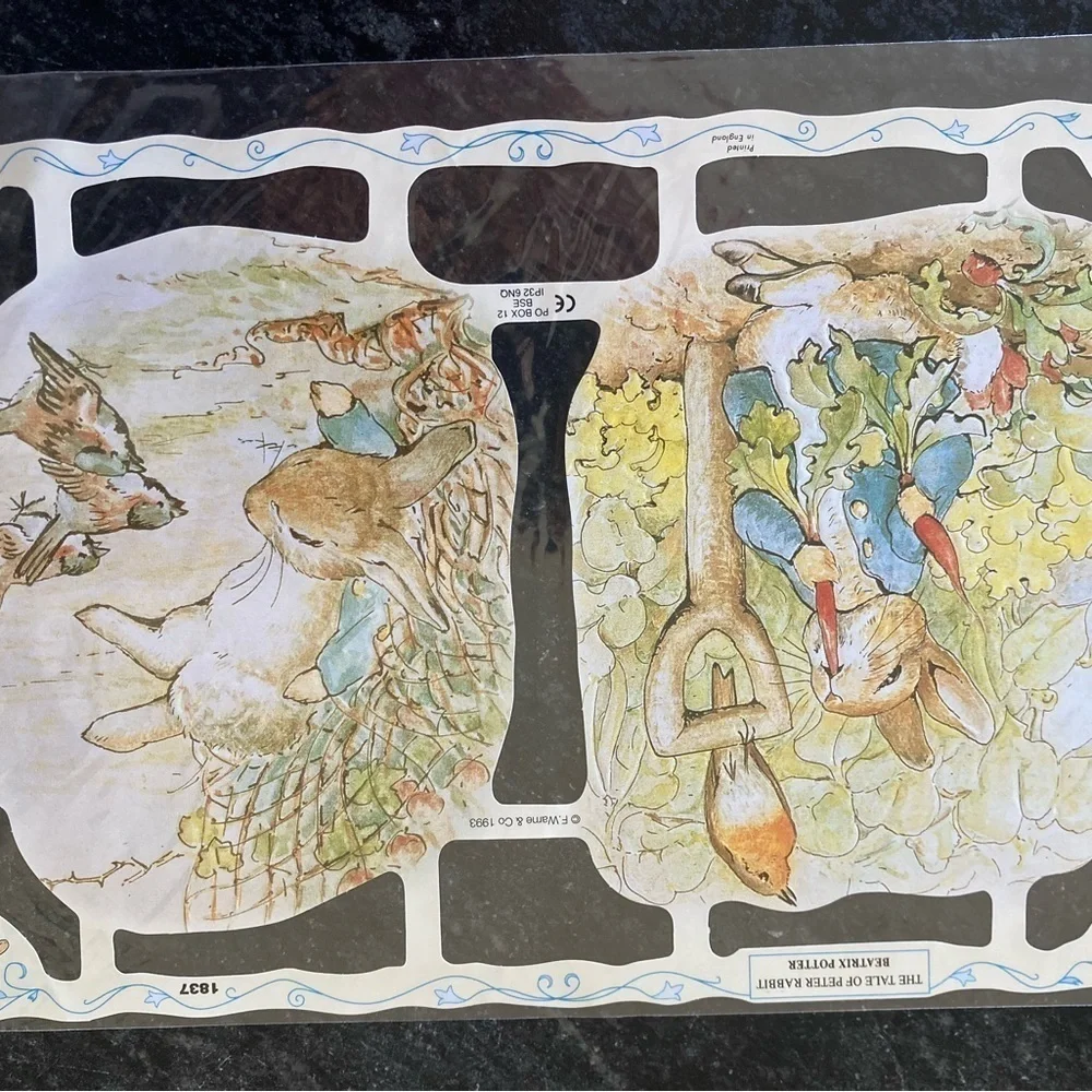 6pc Beatrix Potter Story Book Characters Die Cut Scrap 1990 England